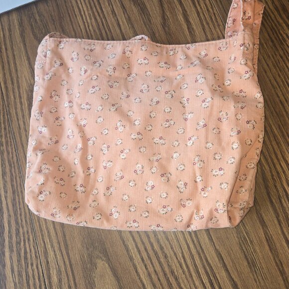 Chateau Corduroy - Small Purse - Peach with flower design -10"x9"x2" - Picture 5 of 11